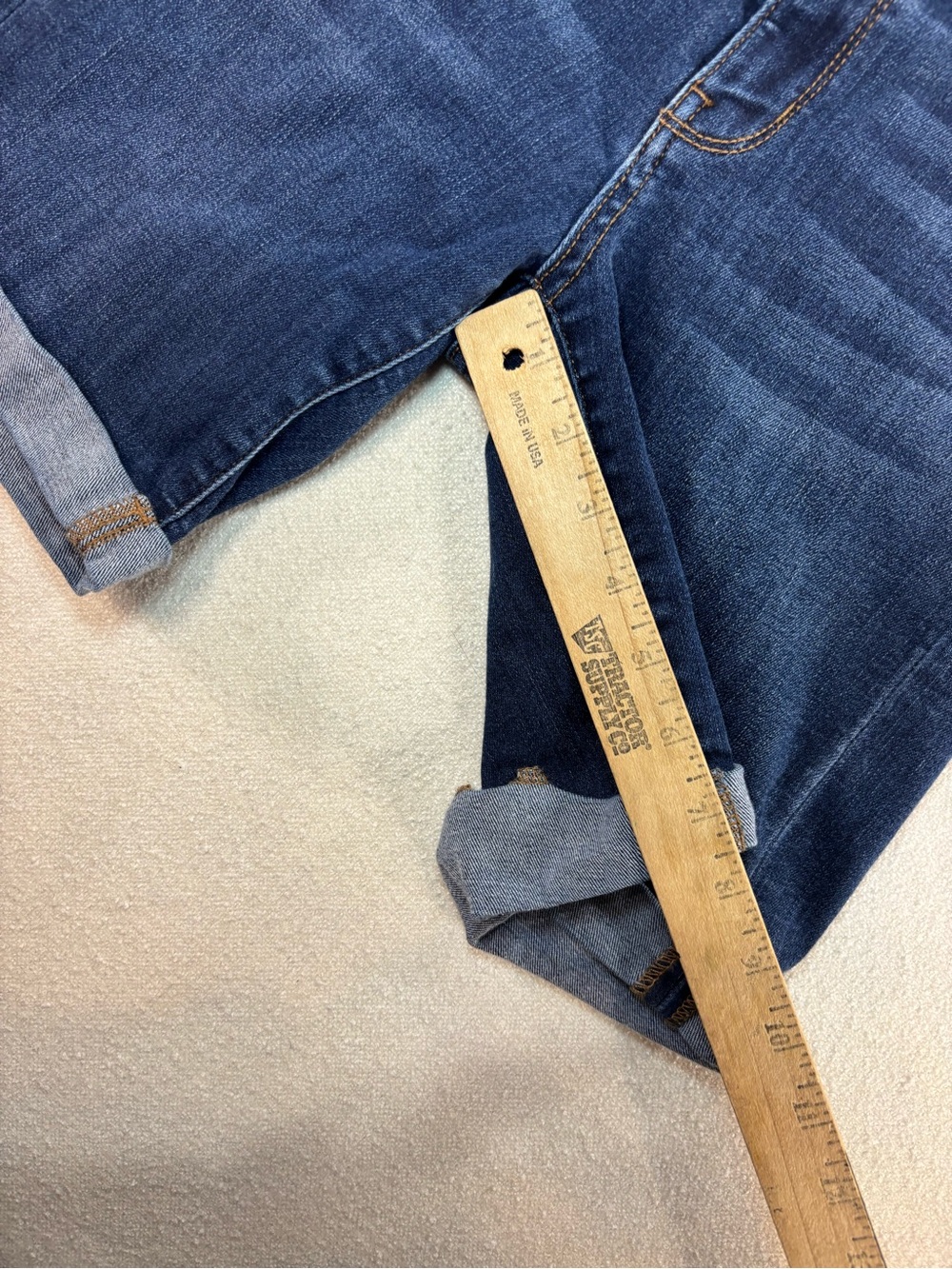 Judy Blue Bermuda Jean Shorts Womens Small Dark Wash Mid Rise Stretch Cuffed - Picture 5 of 7